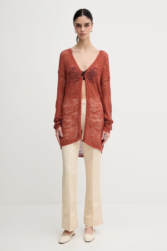 Sisley pantaloni din amestec de in 4G1WLF06Y bej SS25