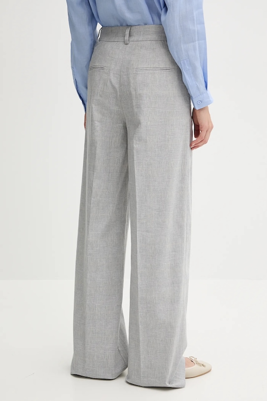 Odzież Sisley spodnie z domieszką lnu 4X0KLF06W szary