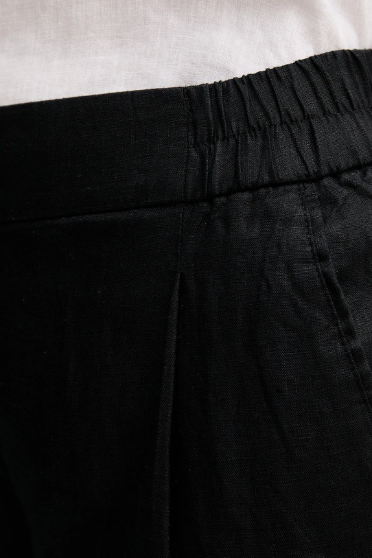 Sisley spodnie lniane czarny 4AGHLF00S