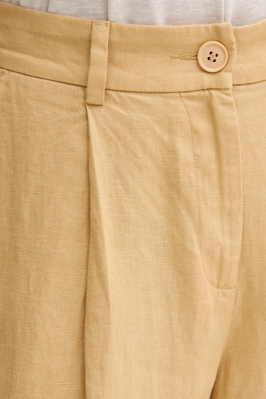 Sisley pantaloni in lino giallo 4AGHLF06R