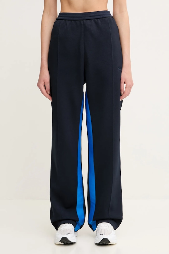 Tepláky adidas Originals x Wales Bonner Pique Pique hladký námořnická modř JM8215