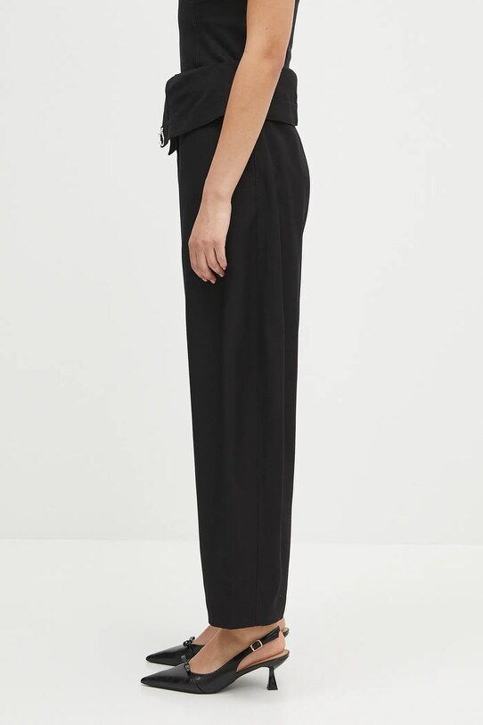 JW Anderson spodnie z domieszką jedwabiu Fold Over TR0394.PG1684.999 czarny SS25