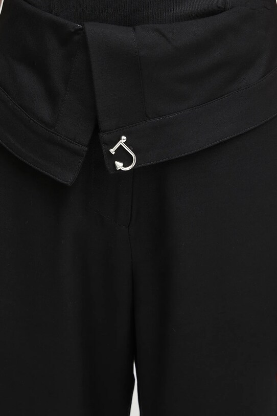 JW Anderson spodnie z domieszką jedwabiu Fold Over czarny TR0394.PG1684.999