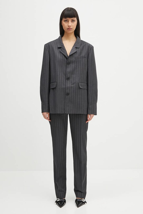 Μάλλινα παντελόνια JW Anderson Straight Leg Tailored TR0400.PG1695.945 γκρί