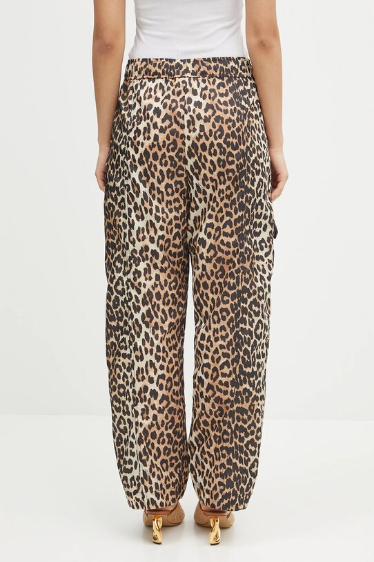 Abbigliamento GANNI pantaloni Duchesse Nylon Elasticated W0477 marrone