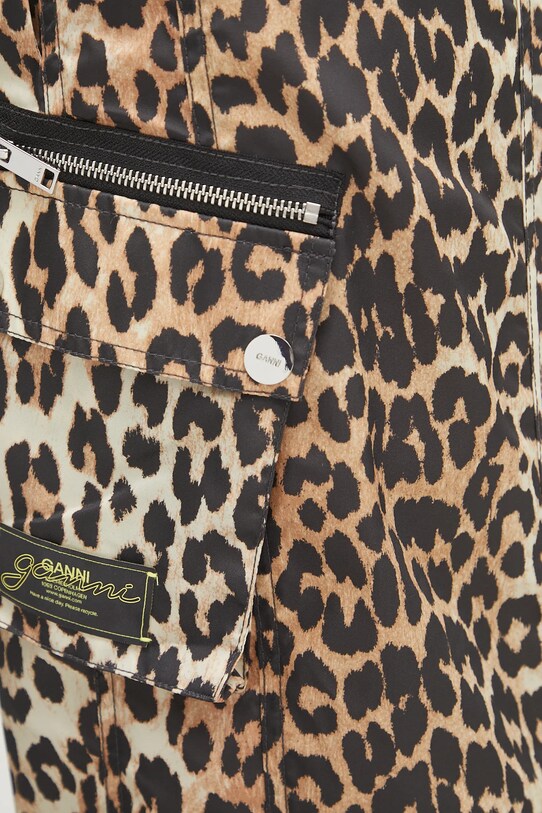 GANNI pantaloni Duchesse Nylon Elasticated marrone W0477