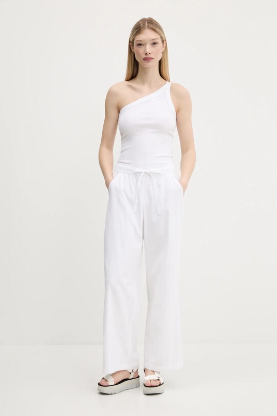 Hollister Co. spodnie bawełniane KI356.5063.100 biały SS25