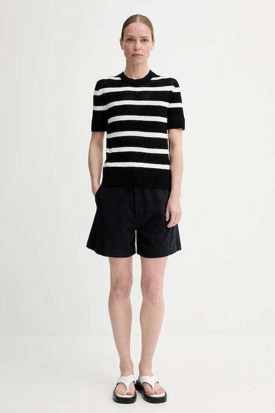 Filippa K szorty bawełniane 31423.FK czarny SS25