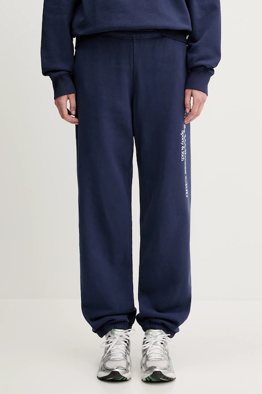 Sporty & Rich pantaloni tuta di cotone H&W Crest cotone blu navy PA036612241BL106