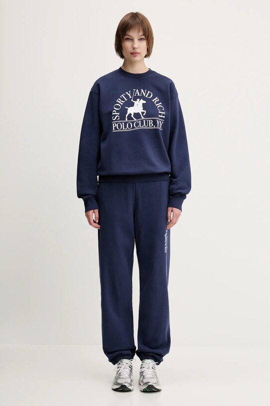 Бавовняні спортивні штани Sporty & Rich H&W Crest PA036612241BL106 темно-синій