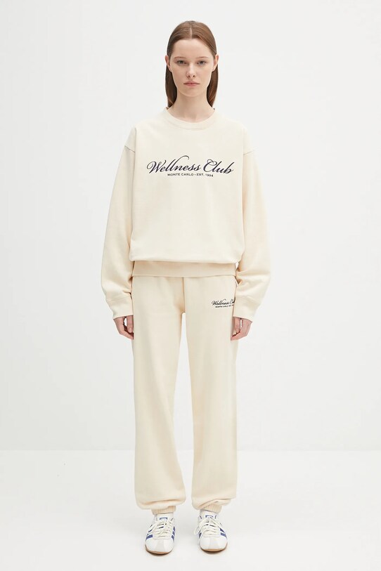 Sporty & Rich cotton joggers Wellness Club Mc Embroidered PA036620081CR01 beige