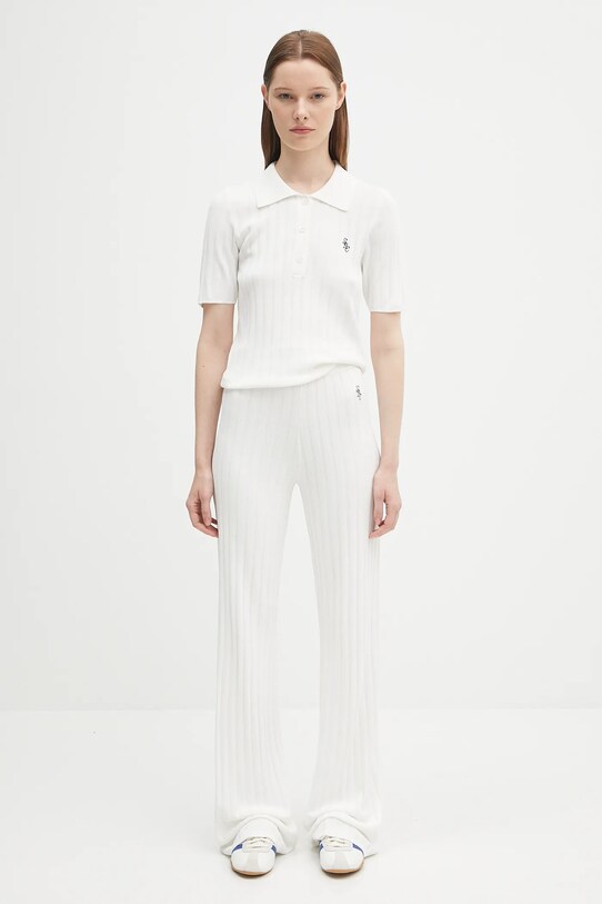 Nohavice Sporty & Rich Src Ribbed PO049620305WH37 béžová