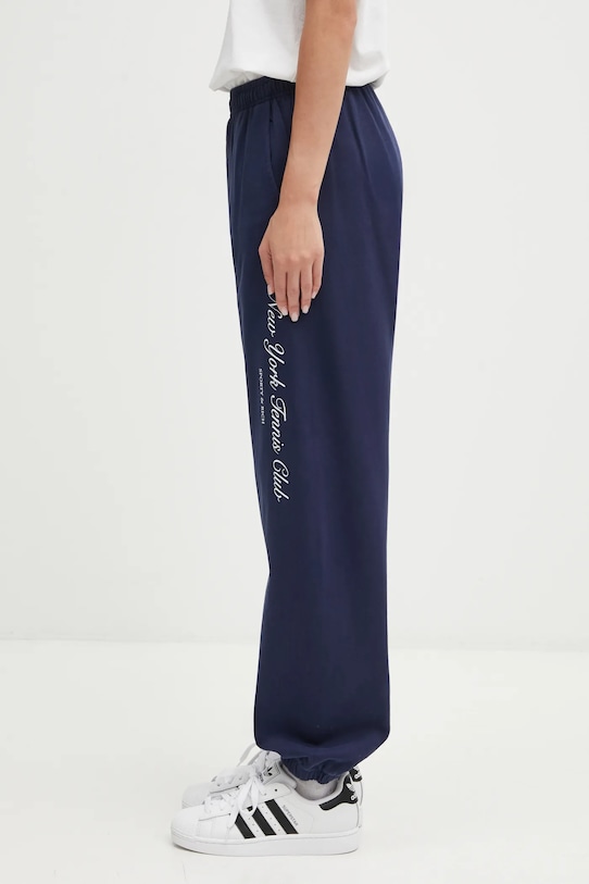 Sporty & Rich spodnie dresowe bawełniane Ny Tennis Club nadruk granatowy PA036621402BL106