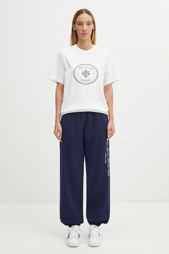 Sporty & Rich spodnie dresowe bawełniane Ny Tennis Club granatowy PA036621402BL106