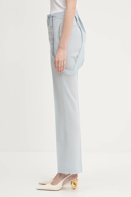 Fiorucci wool trousers Embroidered Suspender W02SPBPA183WO01BL02 blue SS25