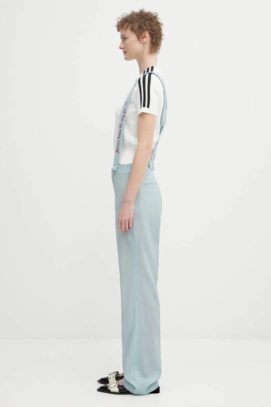 Вовняні штани Fiorucci Embroidered Suspender W02SPBPA183WO01BL02 блакитний SS25