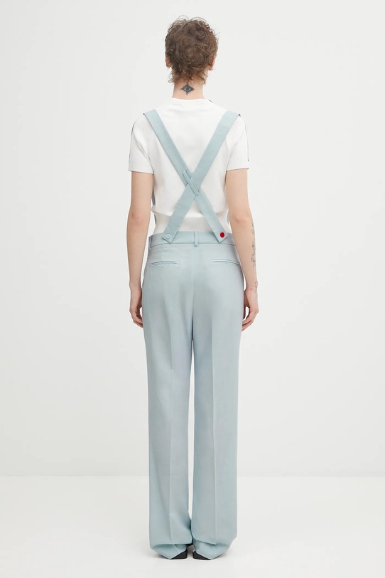 Oblečenie Vlnené nohavice Fiorucci Embroidered Suspender W02SPBPA183WO01BL02 modrá