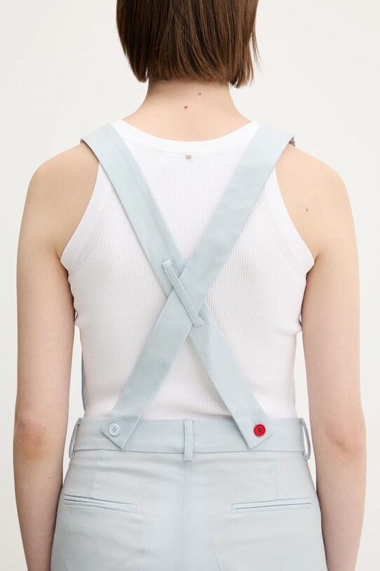 Fiorucci wool trousers Embroidered Suspender W02SPBPA183WO01BL02 blue