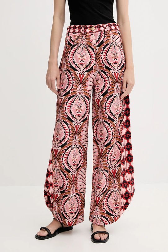 Βαμβακερό παντελόνι Farm Rio βαμβάκι ροζ 329097