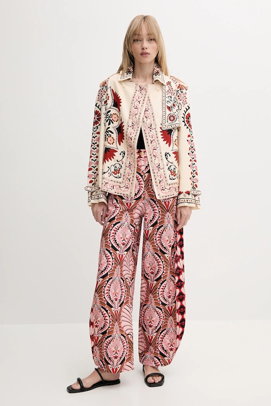 Farm Rio spodnie bawełniane 329097 różowy SS25