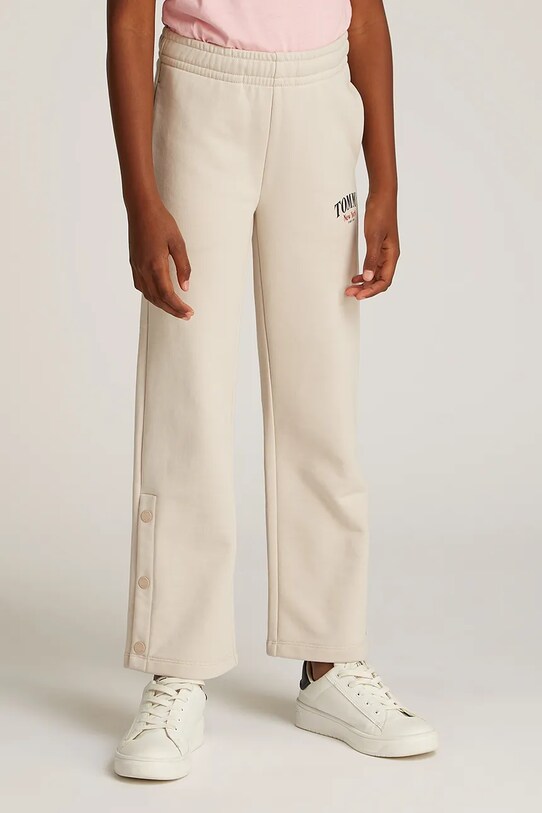 Tommy Hilfiger pantaloni de trening pentru copii tricotaj bej KG0KG08545.PPYA