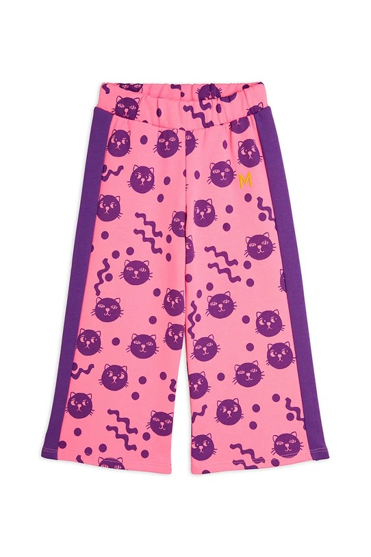 Дитячі бавовняні штани Mini Rodini Squiggly cats 2513011828 рожевий SS25
