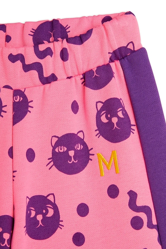 Дитячі бавовняні штани Mini Rodini Squiggly cats рожевий 2513011828