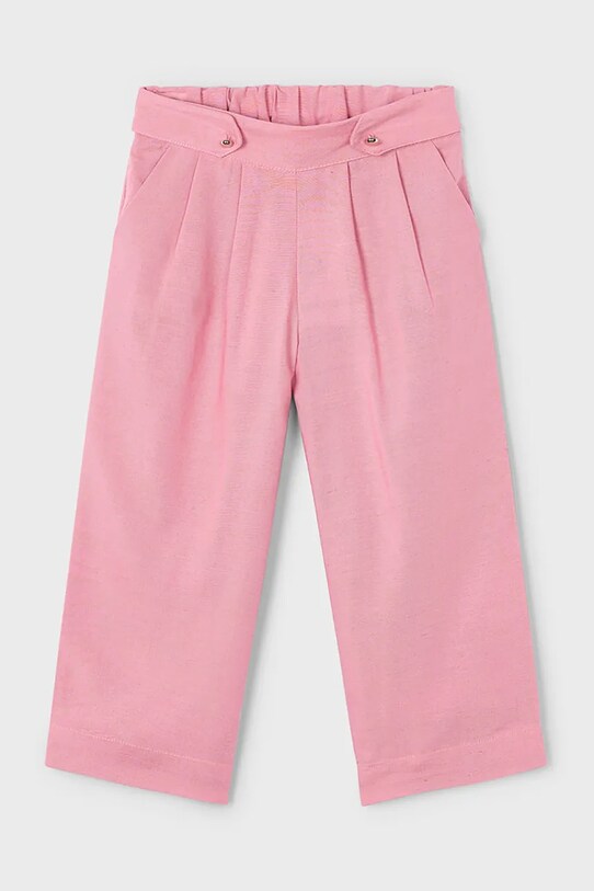 Mayoral pantaloni cu amestec de in pentru copii panza roz 3551.6A.Mini.PPYA