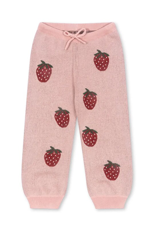 Konges Sløjd spodnie dresowe dziecięce LAPIS LUREX KNIT PANTS dzianina różowy KS102261