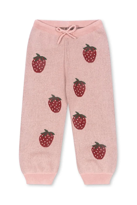 Dječji donji dio trenirke Konges Sløjd LAPIS LUREX KNIT PANTS pletivo roza KS102261