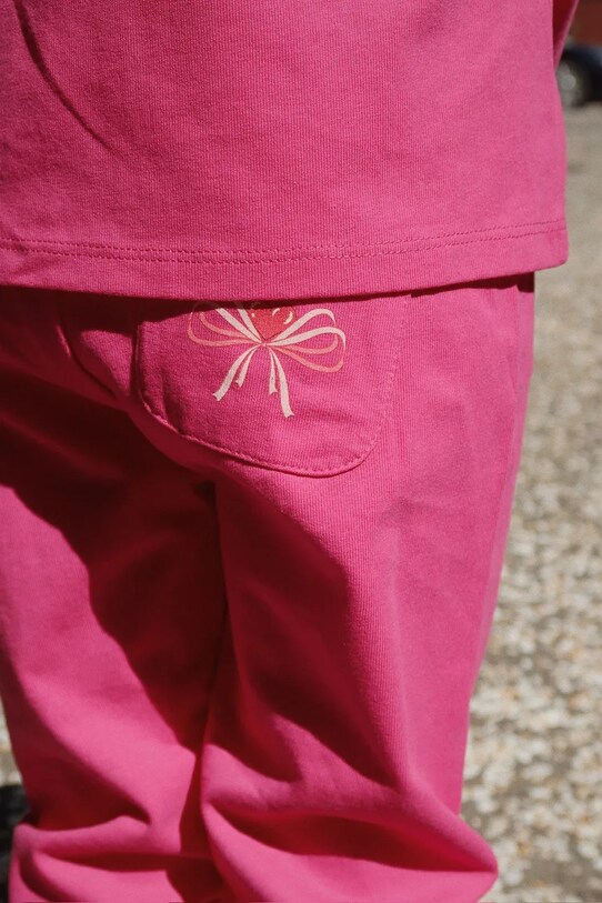 Detské bavlnené nohavice Konges Sløjd BABETTE PANTS GOTS bavlna ružová KS102560