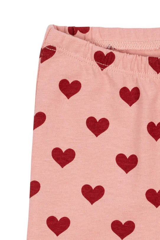 Dziewczynka Konges Sløjd spodnie bawełniane dziecięce DREY SLIT PANTS GOTS KS102568 różowy