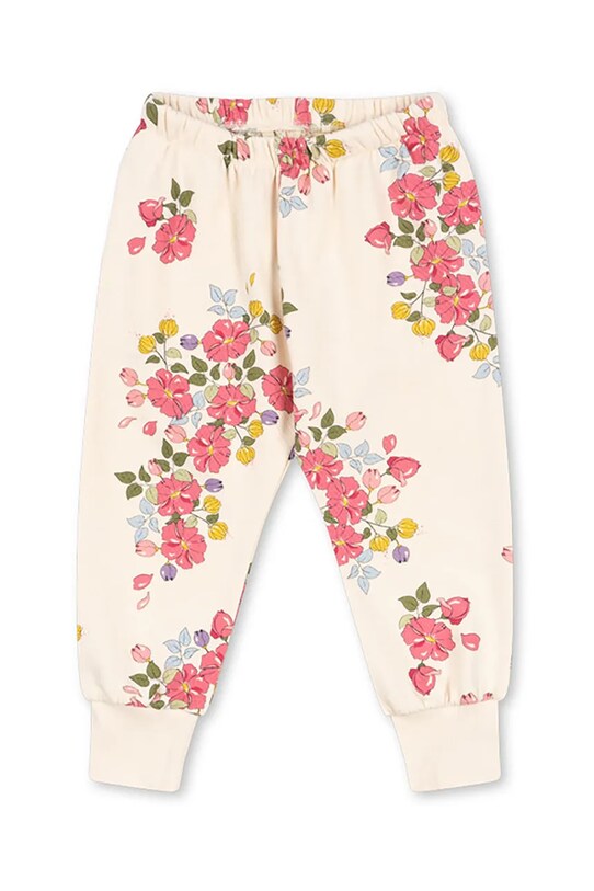 Детские хлопковые штаны Konges Sløjd LOUPY LOU SWEAT PANTS GOTS мелкий узор бежевый KS102707.G