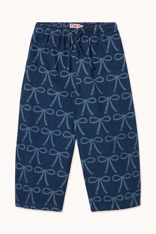 Detské nohavice Tinycottons BOWS PANT potlač modrá SS25.237