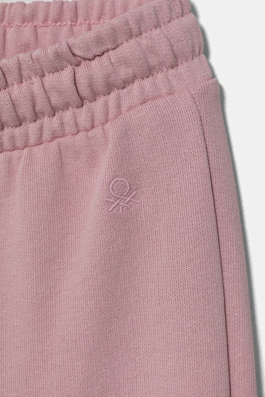 Djevojčice Dječji pamučni donji dio trenirke United Colors of Benetton 3J68CF02H.G.Season.PPYA roza