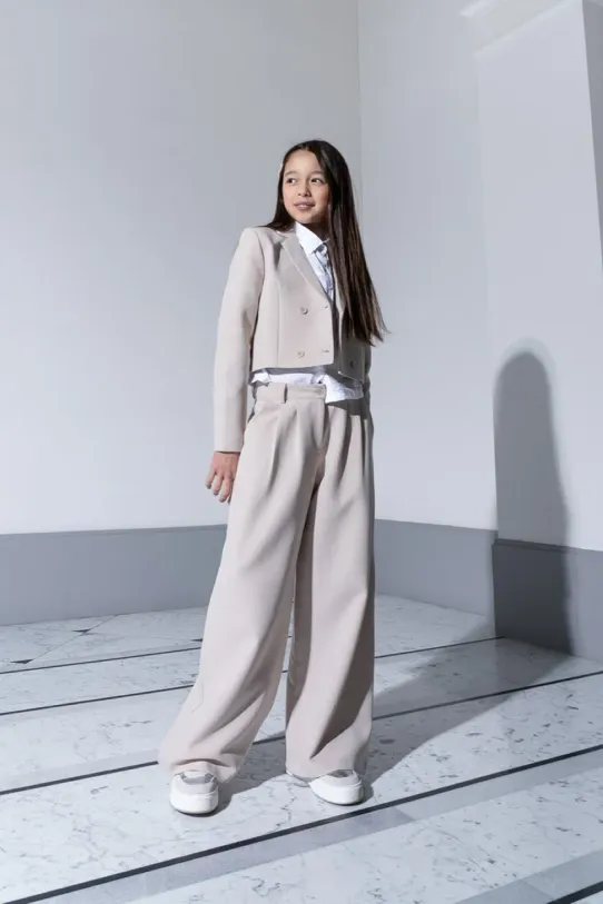 Hlače od odijela sa širokim nogavicama Coccodrillo s elastinom bež WC5119101EJG