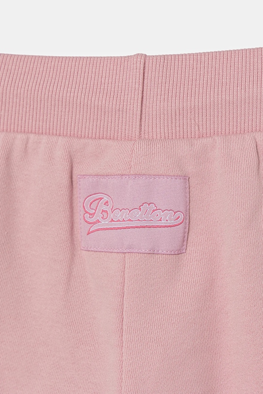 Lány United Colors of Benetton gyerek pamut melegítőnadrág 3UNICF060.G.Seasonal rózsaszín