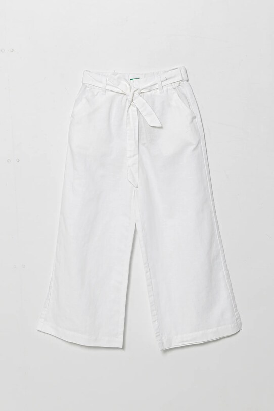 United Colors of Benetton pantaloni de in pentru copii in alb 43WBCF01W.G.Seasonal