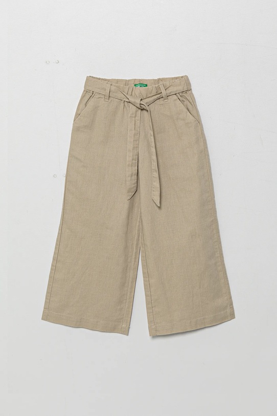 Παιδικό λινό παντελόνι United Colors of Benetton ύφασμα μπεζ 43WBCF01W.G.Seasonal