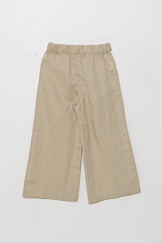 United Colors of Benetton spodnie lniane dziecięce 43WBCF01W.G.Seasonal beżowy SS25