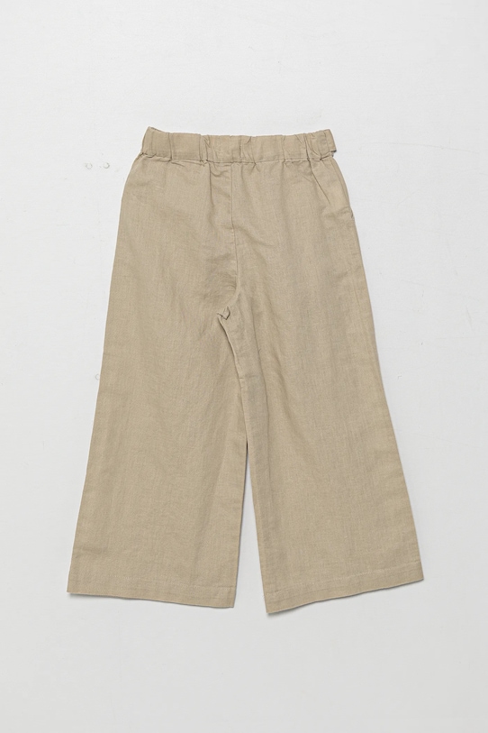 Παιδικό λινό παντελόνι United Colors of Benetton 43WBCF01W.G.Seasonal μπεζ SS25