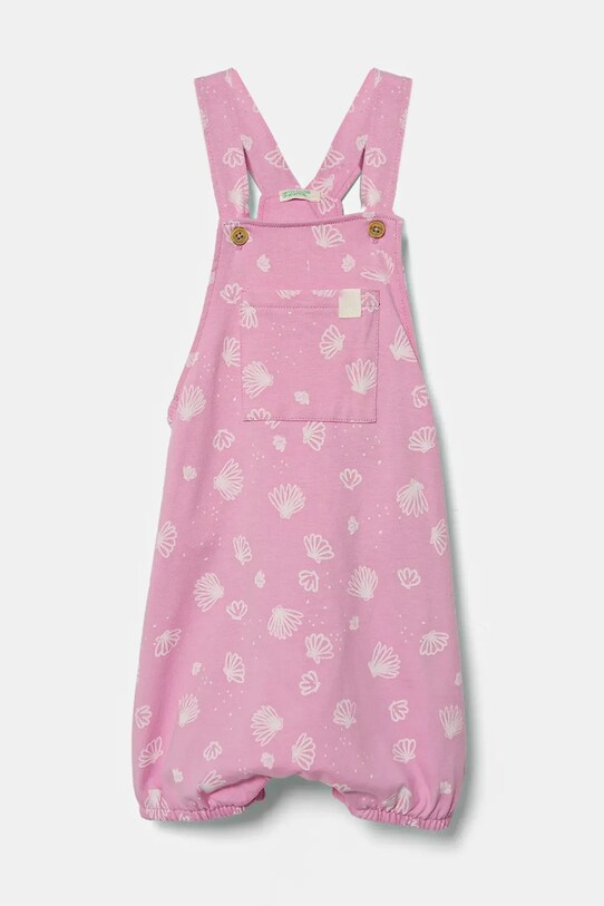 Бавовняний ромпер для немовлят United Colors of Benetton Для немовлят рожевий 35ZEAT011.G.W.Seasonal