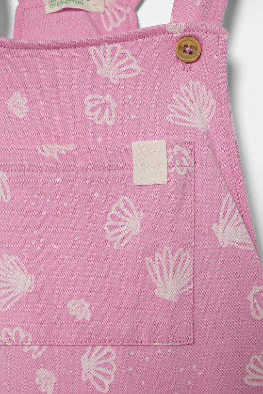 Дівчинка Бавовняний ромпер для немовлят United Colors of Benetton 35ZEAT011.G.W.Seasonal рожевий