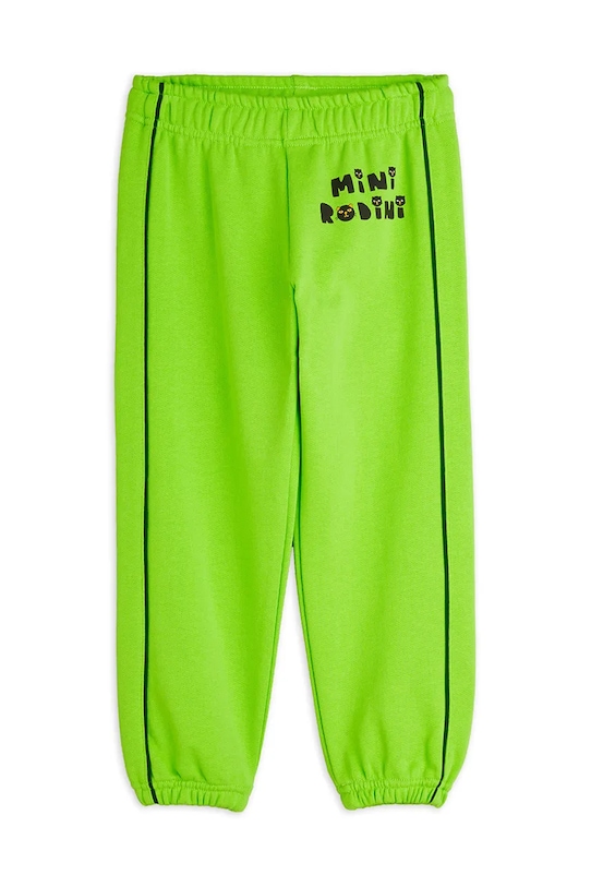 Dětské bavlněné tepláky Mini Rodini Mini Rodini Cats 2513010675 zelená SS25