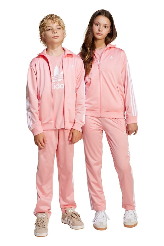 Otroški spodnji del trenirke adidas Originals Pletenina roza JD1634