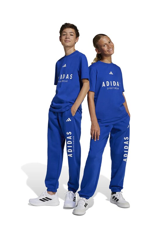 adidas pantaloni de trening pentru copii tricotaj albastru JC7613