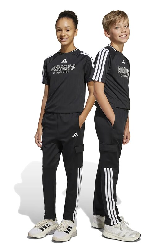 adidas pantaloni de trening pentru copii tricotaj negru JI6175