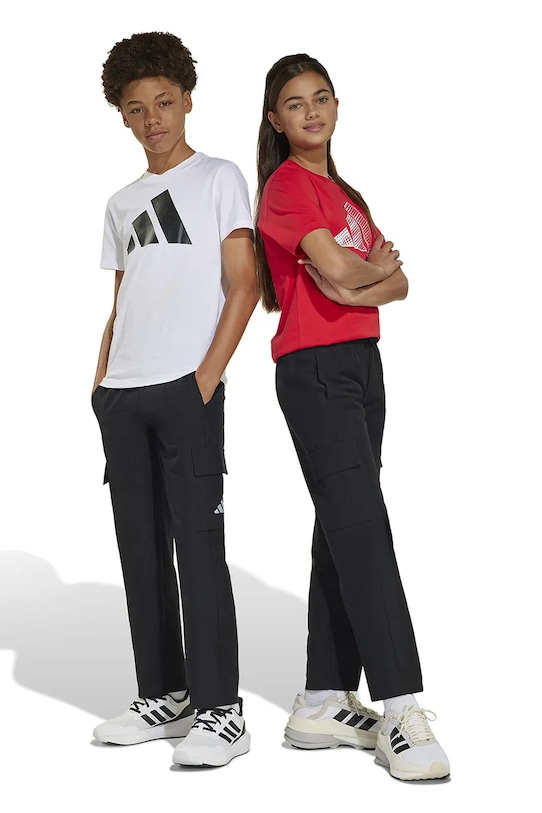 Dětské kalhoty adidas látka černá JC9388