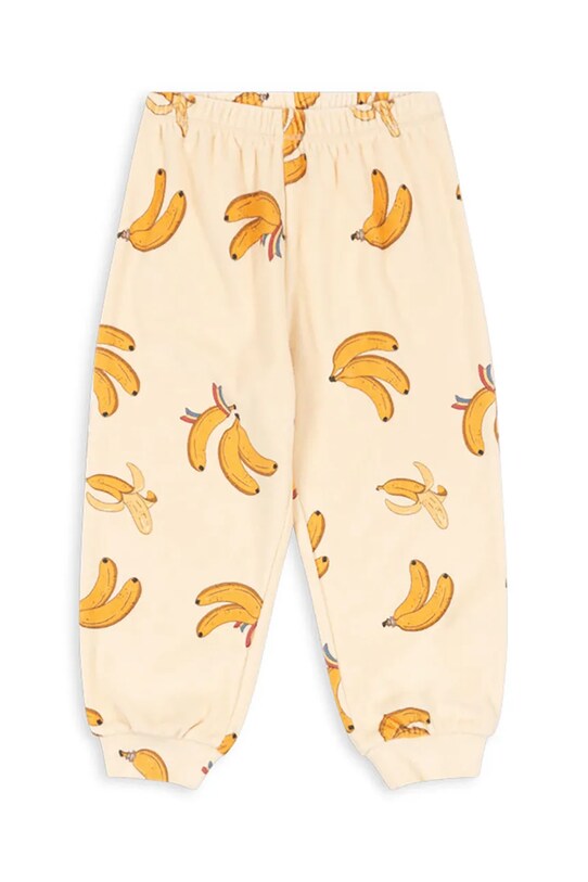 Konges Sløjd pantaloni de trening pentru copii ITTY SWEAT PANTS GOTS tricotaj bej KS102599