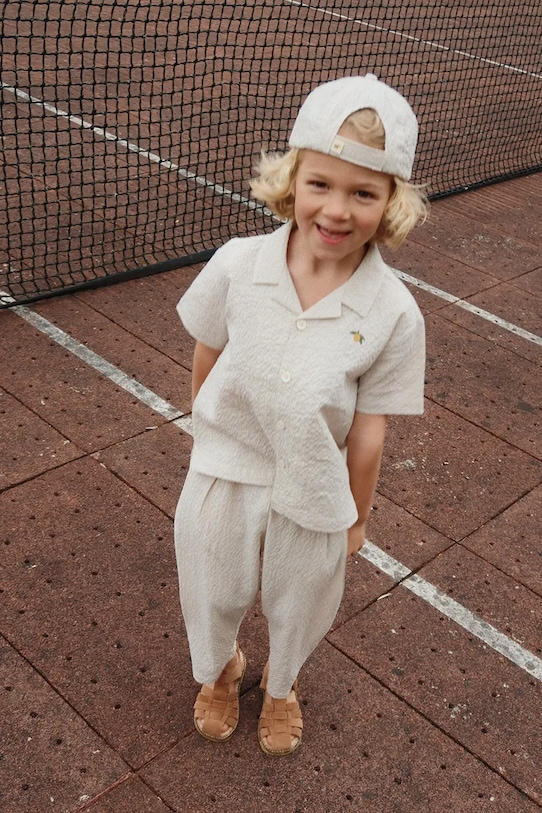 Konges Sløjd spodnie dziecięce ELLIOT PANTS GOTS wzorzyste szary KS102293